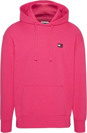 Tommy Jeans Relaxed Fit Hoodie met Katoenen Badge - Heren - Hoodies - Roze - M - Katoen - Hoodies & sweatvesten