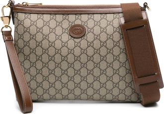 Gucci GG canvas messenger bag - men - Canvas/Calf Leather - One Size - Neutrals