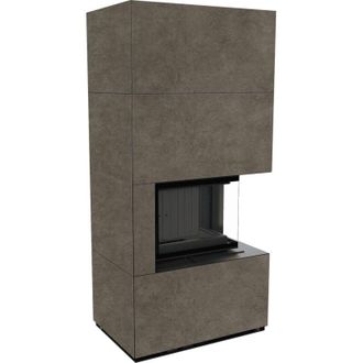 Kratki Kaminbausatz KRATKI FLOKI BOX rechts 8 kW &Oslash; 160 Quarzsinter FOKOS PIOKRATKI MBO schwarz Verkleidung