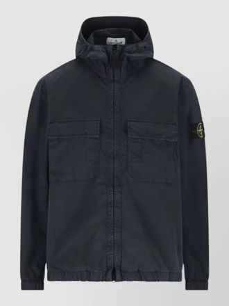 Stone Island stretch cotton twill hooded jacket