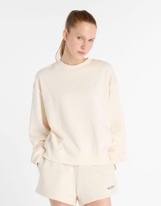 New Balance Sport Essentials - Felpa girocollo colore permafrost in spugna-Bianco