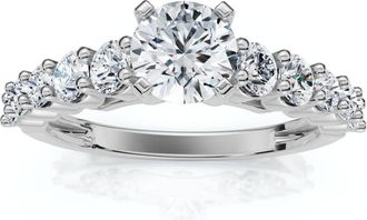 Pompeii3 Certified 2 1/2Ct Diamond Engagement Ring With Accents 14k Gold Lab Grown