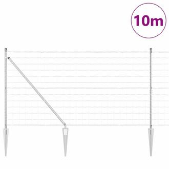 Berkfield Home Classic Euro Fence with 7 Spike Posts 1.2x10 m Galvanised Steel in Silver