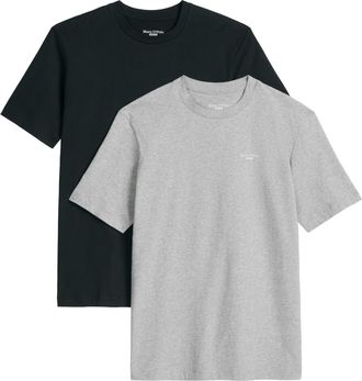 Marc O'Polo Denim T-Shirt MARC OPOLO DENIM regular fit im 2er Pack, in softem Single Jersey, Herren, Gr. XXL, schwarz, grau, Obermaterial: 100% Baumwolle, regular fit, 