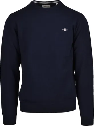 GANT Truien & Vesten, Heren, Blauw, XL, Wol, Pullover met ronde hals