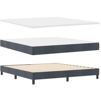vidaXL Vidaxl - Cama Con Somier Y Colch&oacute;n Gris Oscuro 80x200 Cm Terciopelo