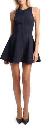 Bardot Palmer Denim Fit & Flare Minidress in Dark at Nordstrom, Size 4