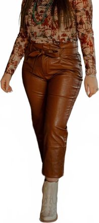 Dance & Marvel The Tomi Faux Leather Pants In Brown