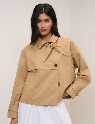 Nobody's Child Camel Tie Trench Jacket