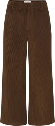 Frame Denim Brown The Corduroy Swing High-Waist Corduroy Wide-Leg Pants