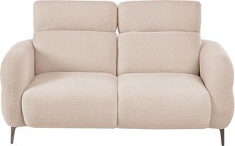 Beliani 2 Seater Sofa Beige Boucle with Adjustable Headrests Minimalistic Style ARTUNA