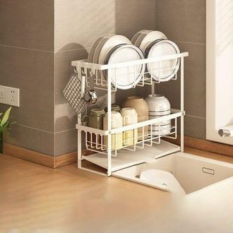 OEM Scolapiatti Bianco A Due Livelli, Mensola Stretta Per Finestra Della Cucina, Scolapiatti Per Uso Domestico
