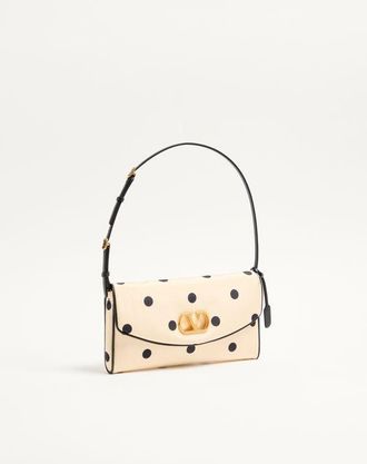 Valentino Garavani Borsa Piccola A Spalla Valentino Garavani DeVain In Tessuto Moiré Plus De Pois Donna BURRO/NERO UNI
