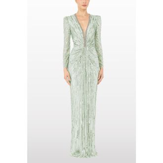 Jenny Packham Darcy Sequin-Embellished Dress in Eau Du Nil at Nordstrom, Size 12 Uk
