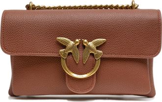 Pinko Bruin Leren Love Boucle Riga Schoudertas