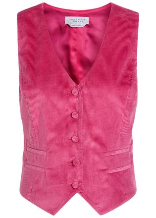 Gabriela Hearst Coleridge Corduroy Waistcoat - Pink - 40 (UK8 / S)