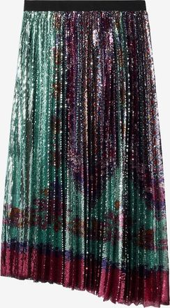 La DoubleJ Midi-Faltenrock mit Pailletten Accordion