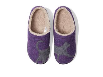 L.L.Bean Daybreak Scuff Motif 2 Womens Slippers Deep Purple/Cat : 7 B - Medium, Wool