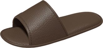 Generic Indoor and Outdoor Solid Color Thick Sole Comfortable Casual Slippers Slide on Shoes for Women (Brown, 7)