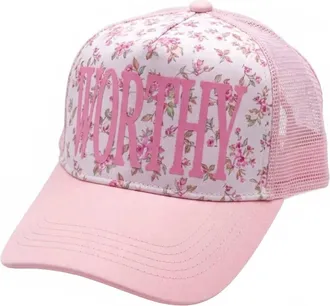David and Young Unisex - Worthy Floral Trucker Hat In Light Pink
