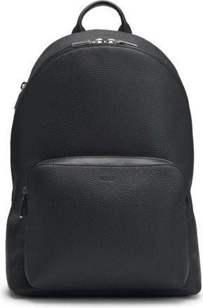 BOSS Backpack in grained Italian leather with smart sleeve