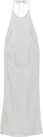 James Perse Abito in lino con scollatura posteriore - Grigio