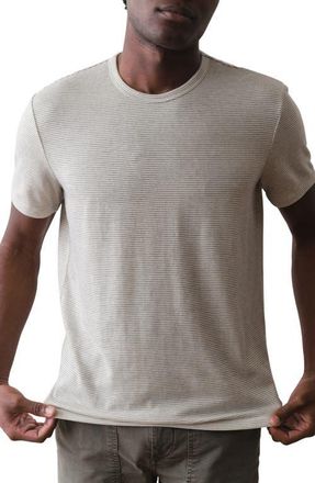 Marine Layer Signature Jacquard Stripe T-Shirt in Whitecap/Navy at Nordstrom, Size Xx-Large