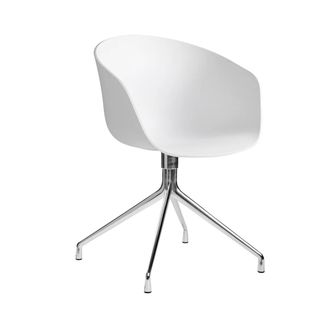 HAY About A Chair AAC 20, Aluminium poliert / white 2.0 (Kunststoffgleiter)