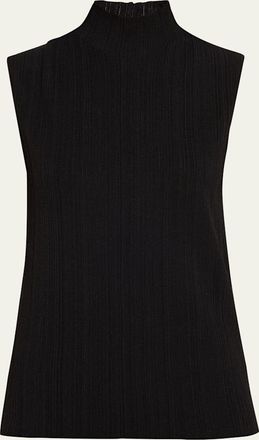 Proenza Schouler Federica Micro-Pleated Knit Turtleneck Top