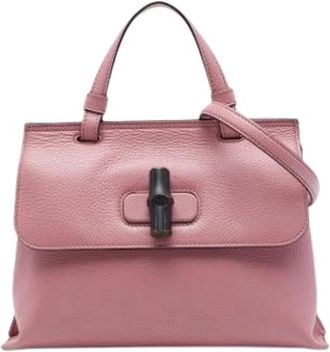 Gucci Pre-owned Daily Satchel - Dames - Vintage Handtas - Roze - ONE Size - Leer - Vintage