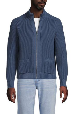 Lands End Long Sleeve Drifter Full Zip Cardigan Sweater in Deck Gray at Nordstrom, Size Xx-Large