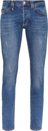 Philipp Plein Denim Broek Super Straight Cut Basic - Heren - Slim Fit Jeans - Blauw - W32 - Denim - Jeans