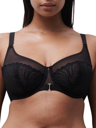 Chantelle Womens Legend Very Covering Full Cup Bra - Black Polyamide - Size 38DD
