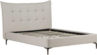 Habitat et Jardin Cama Doble De Tejido Capiton&eacute; <> 160 X 200 Cm - Beige