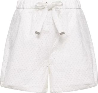 Moncler White Textured Shorts