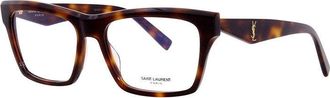 Saint Laurent Havana Tortoiseshell Full-Rim Eyeglasses - Brown