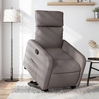 vidaXL Sill&oacute;n Reclinable Elevable Tela Gris Taupe Vidaxl