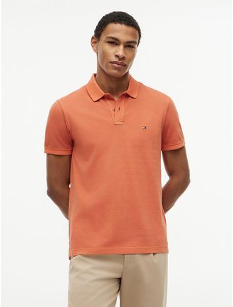 Tommy Hilfiger Mens Garment-Dyed Regular Fit Polo - Orange - XL