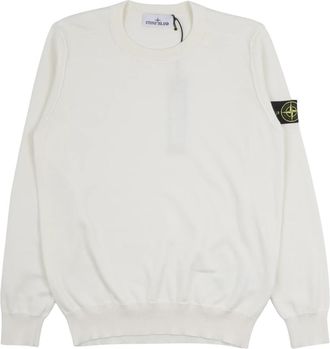 Stone Island Full Rib RWS Wol Trui - Heren - Ronde hals truien - Wit - S - Wol - Truien & Vesten