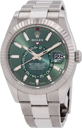 Rolex Sky-Dweller GMT Automatic Chronometer Green Dial Mens Watch 336934-0001