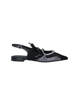 Pinko Black Gianira Leather Fabric Ballerinas