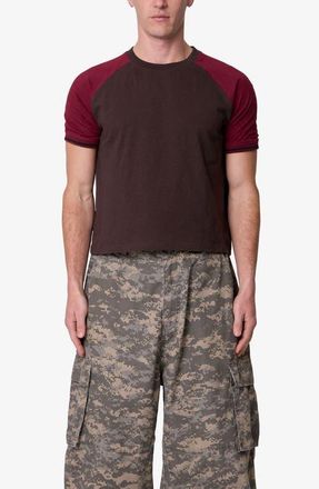 mnml Vintage Raglan Cotton T-Shirt in Brown/Burgundy at Nordstrom, Size Xx-Large