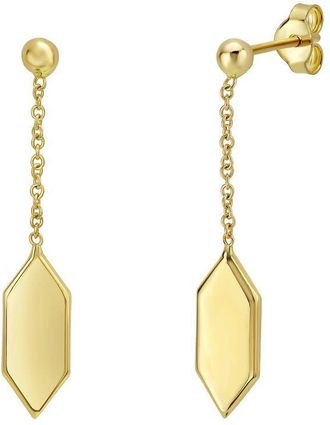 Tresorra 14K Yellow Gold Hexagon Drop Earrings