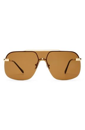 AIRE Venatici 137mm Aviator Sunglasses in Gold /Brown Mono at Nordstrom