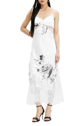 AllSaints Evangelia Iona Lace Trim Slipdress in Off White at Nordstrom Rack, Size 8 Us / 12 Uk