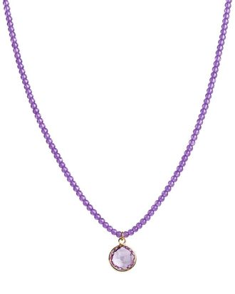 Jewelmak 14K Pink Amethyst Necklace