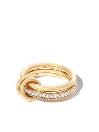 Spinelli Kilcollin 18kt yellow gold petite Virgo 2 link diamond ring