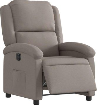 vidaXL Sill&oacute;n Reclinable El&eacute;ctrico Tela Gris Taup&eacute; Vidaxl