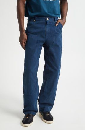 Versace Straight Leg Jeans in Petrol Blue at Nordstrom, Size 30 Us