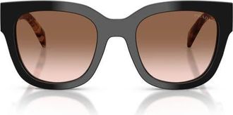 Prada 53mm Square Sunglasses in Black /Brown Gradient at Nordstrom